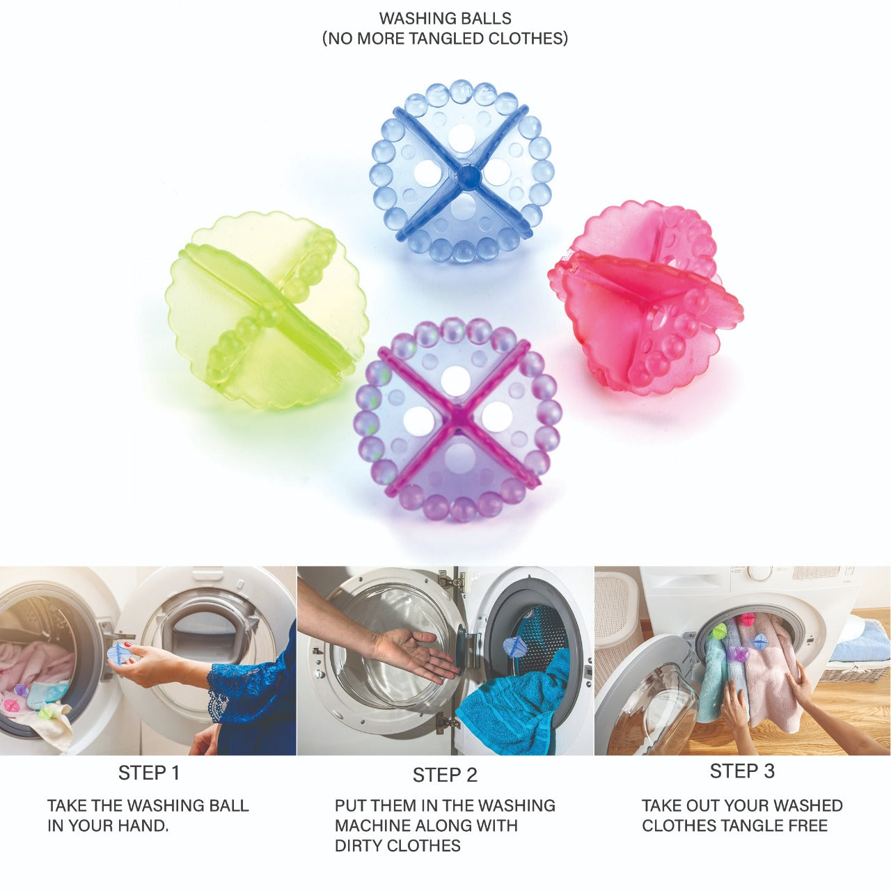 0205 Laundry Washing Ball, Wash Without Detergent (4pcs) 0205 Laundry Washing Ball, Wash Without Detergent (4pcs)